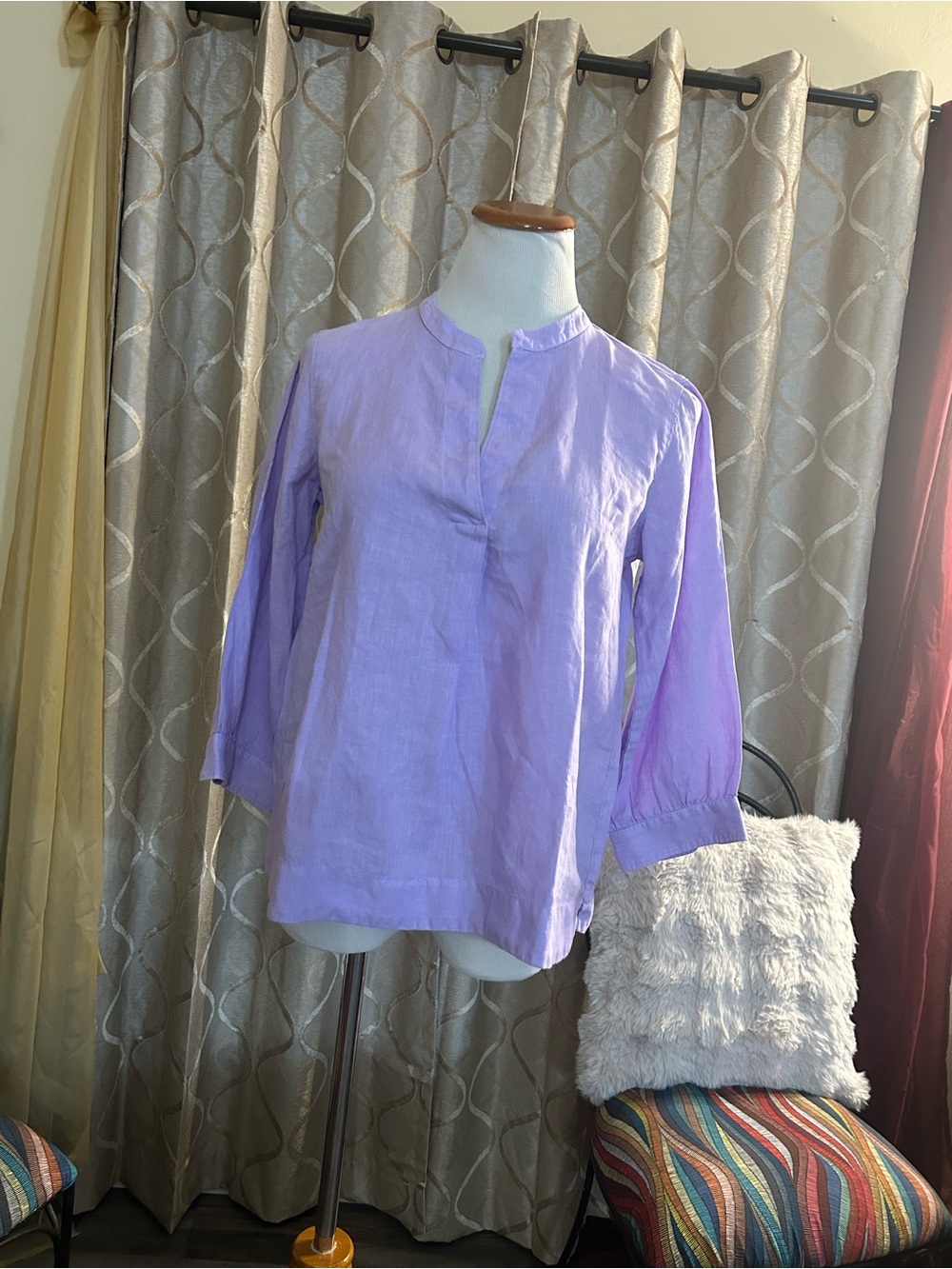 Rosso35 Lilac Split V-Neck Tunic Top
